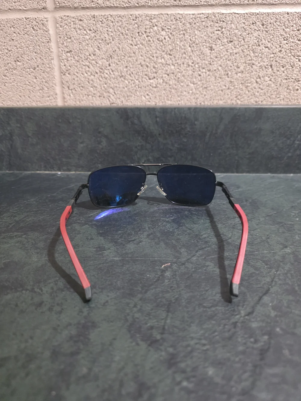 KINGSEVEN K724 Men's Polarized Aviator Sunglasses Black Red Frame 65-14-135